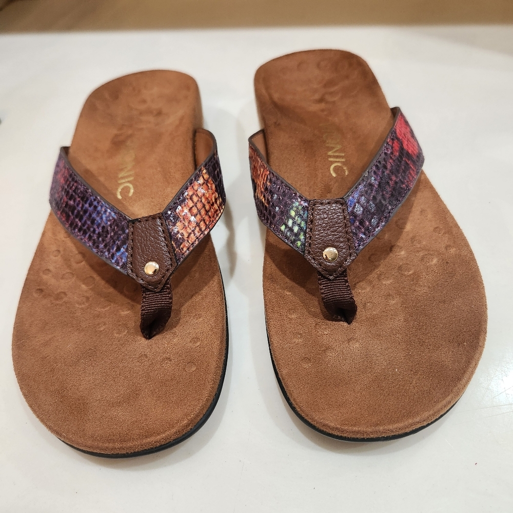 Vionic Multi-Colored Snake Skin Pattern Sz 7 Sand… - image 2